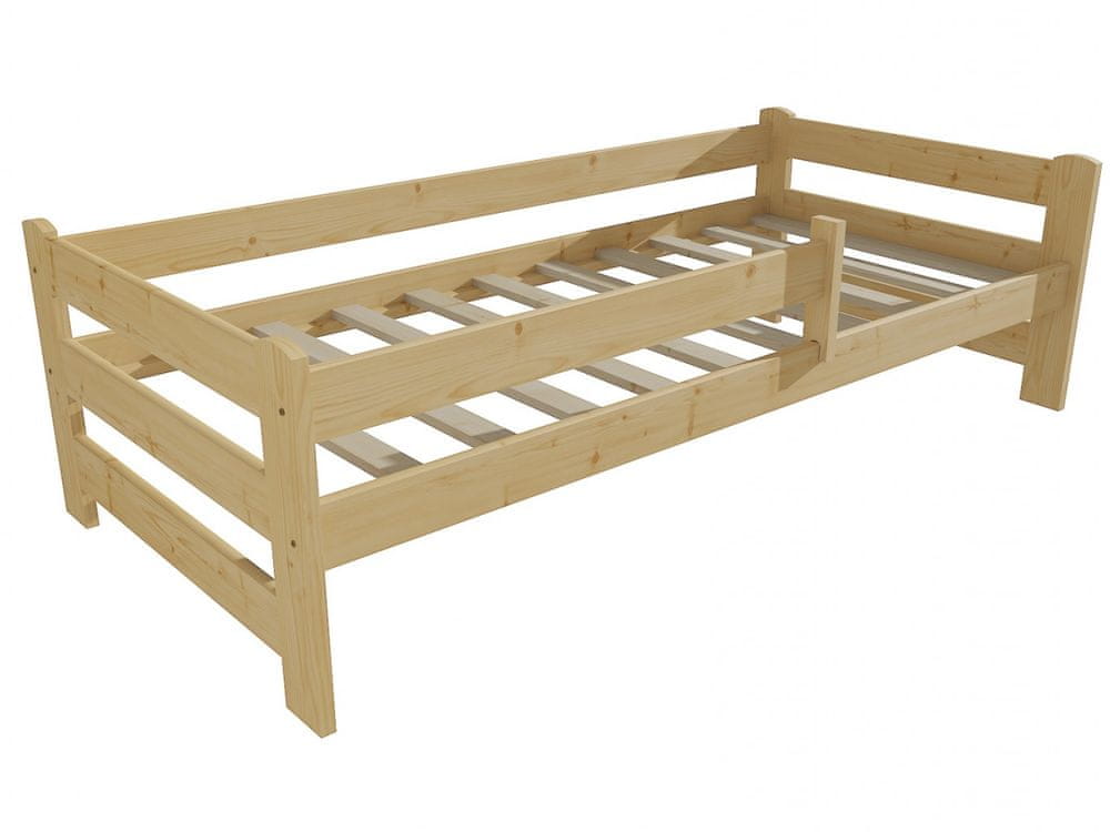 eoshop Detská posteľ DP 019 so zábranou (Rozmer: 90 x 200 cm, Farba dreva: bezfarebný lak)